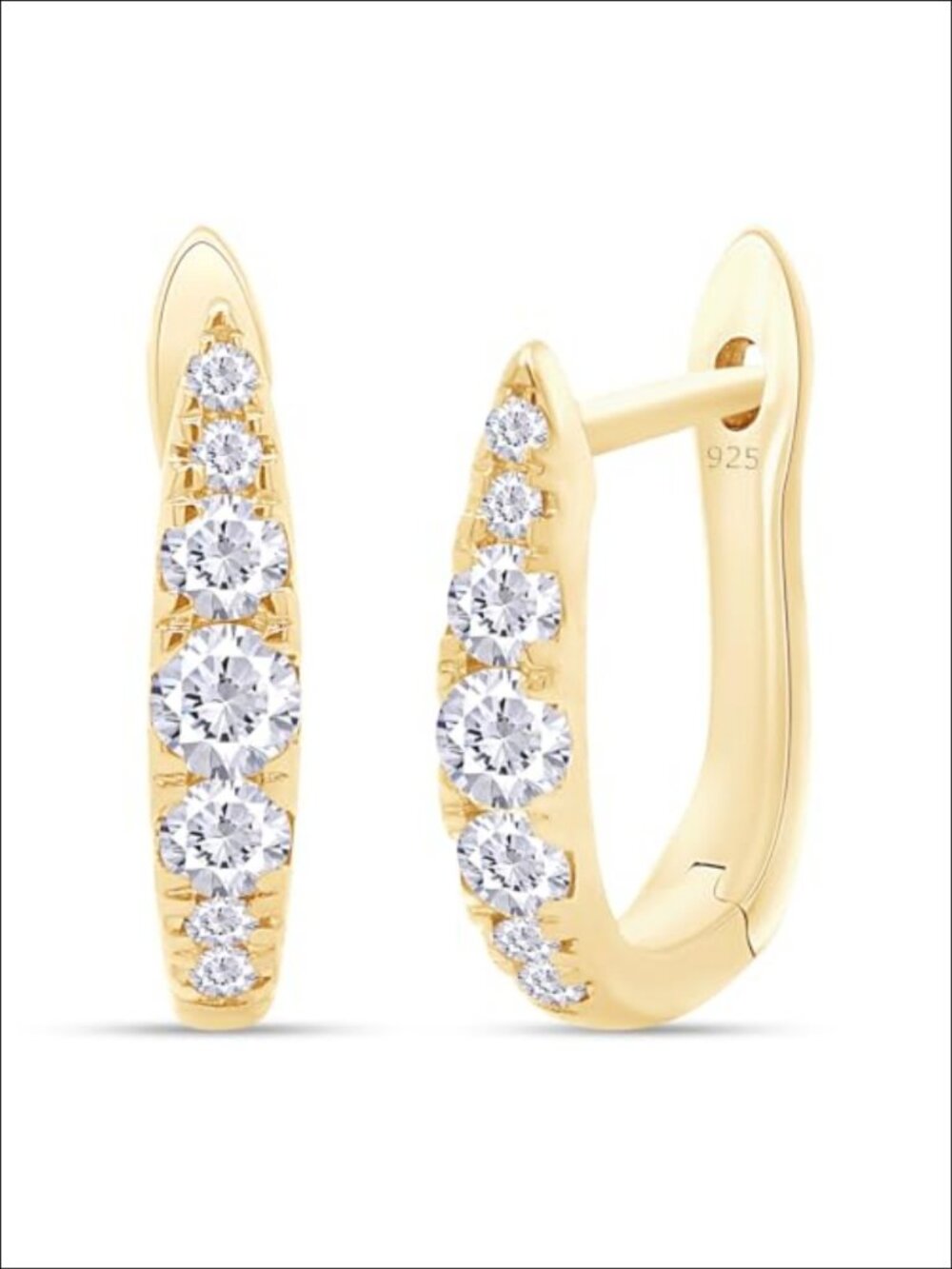 Huggie Hoop Earrings 925 Sterling Silver 0.45 CT Lab Grown Diamond